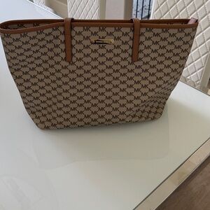 Michael Kors Brown and Tan Logo Tote